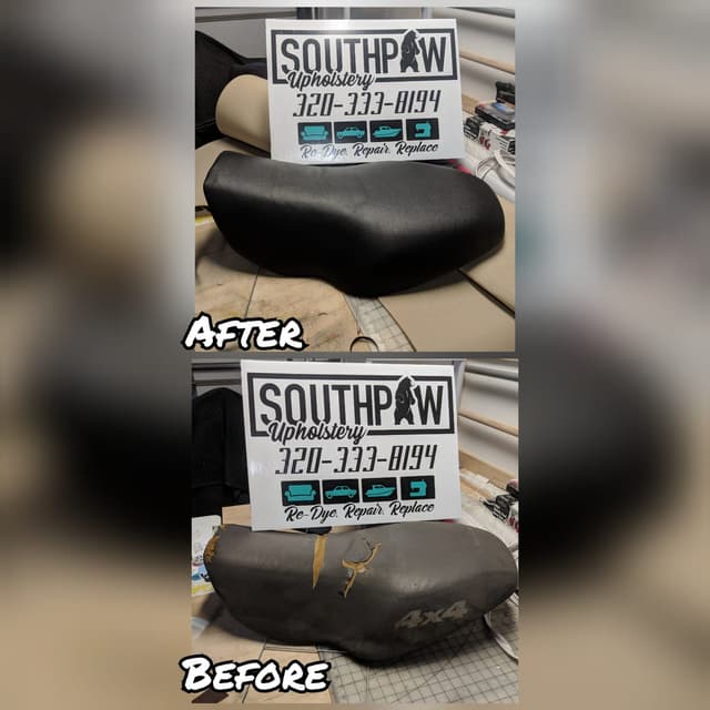 ATV seat upholstery repair