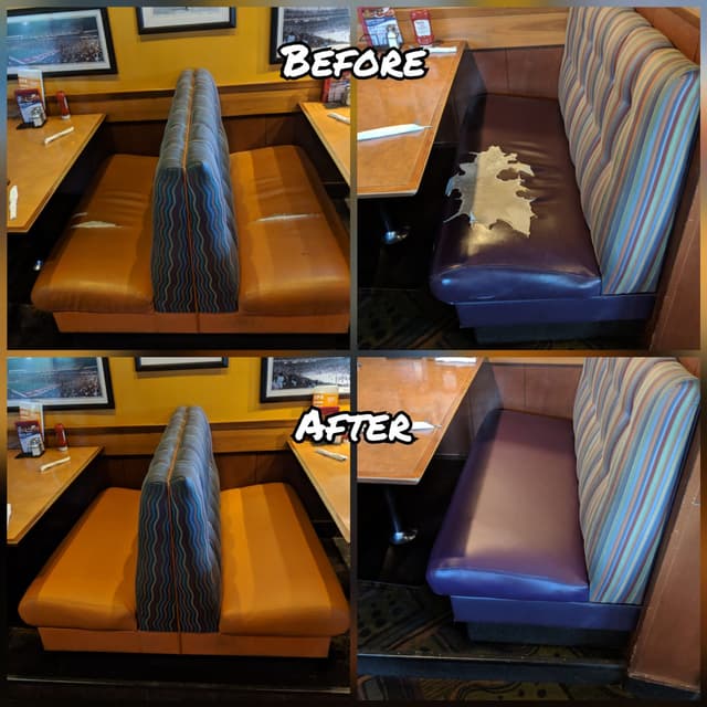 Restaurant booth reupholstery
