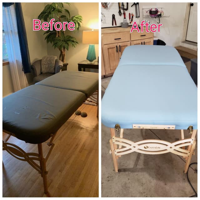 Massage table reupholstery
