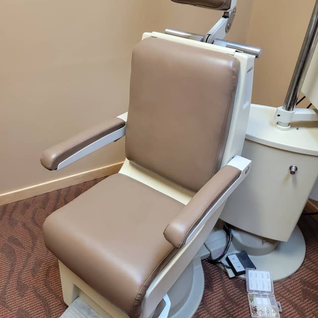 Optometry office chair reupholstery