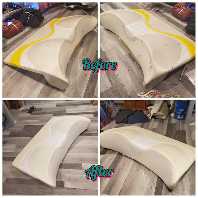 Boat seat wing-back upholstery