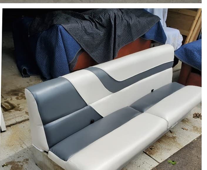 Navy pontoon boat bench seat upholstery