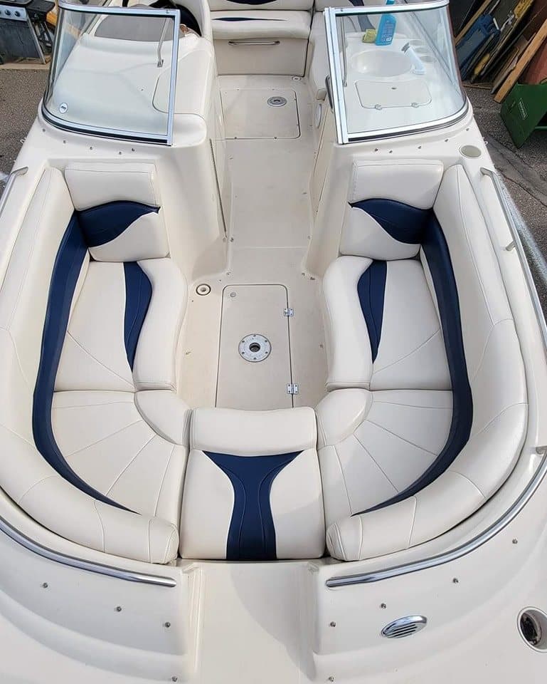 Marine upholstery work on a boat in Minnesota