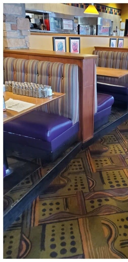 Commercial restaurant booth upholstery